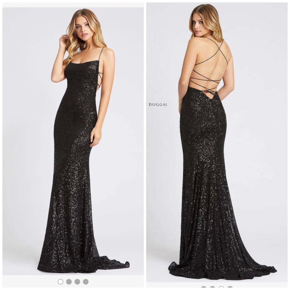 Mac Duggal Sequin Strappy Back Gown